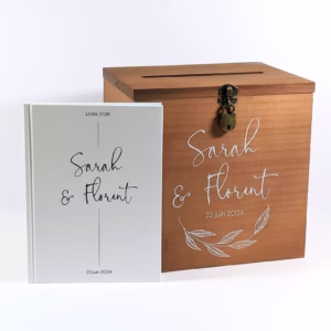 Urne de Mariage Romantique avec Livre d'Or Assorti